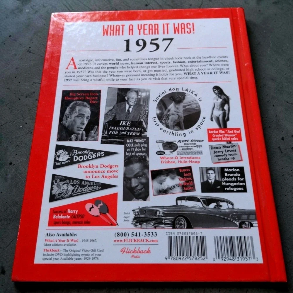 What A‎ Year It Was 1957 Hardcover Book Published 2007 Flickback Media History